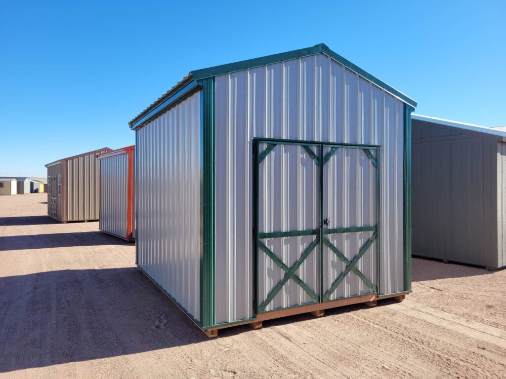 White storage shed for sale