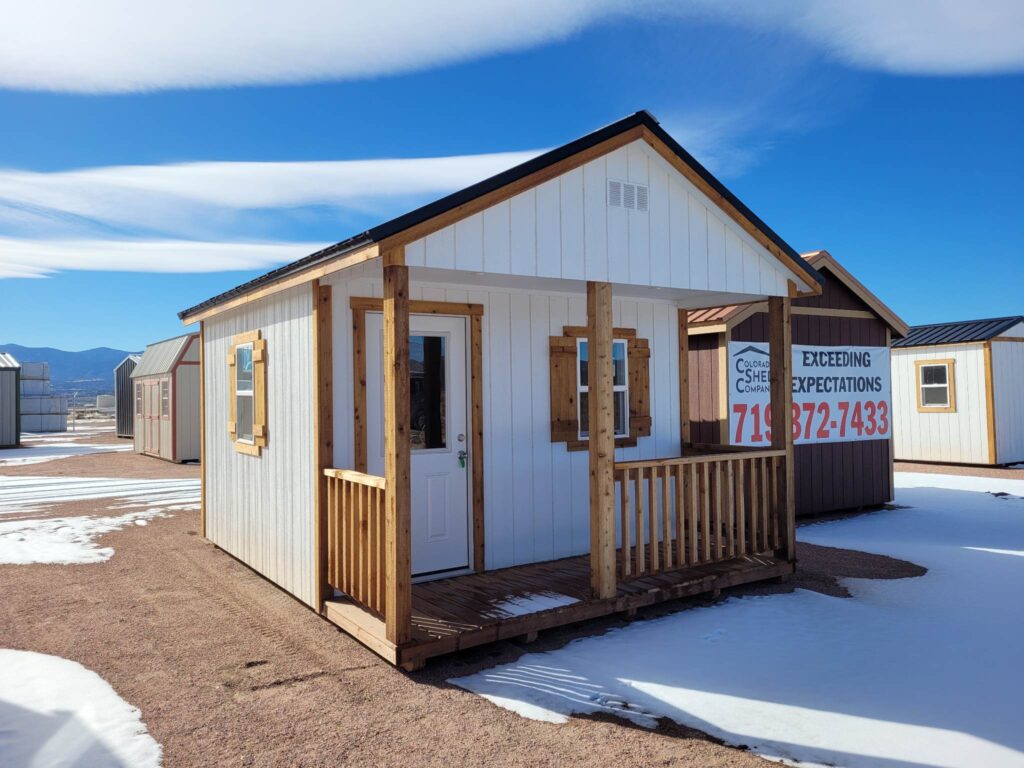 White storage shed for sale