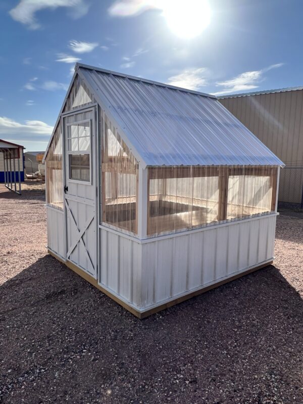 White storage shed for sale