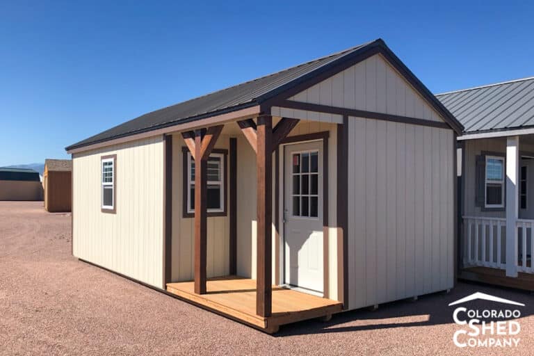 modern garden shed with porch