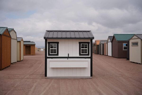 Chicken Coop 6x8 perfect for raising chickens, highlighting the easy access to nesting boxes.