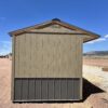 8x12 Tackroom Style storage shed, viewed from the left side.