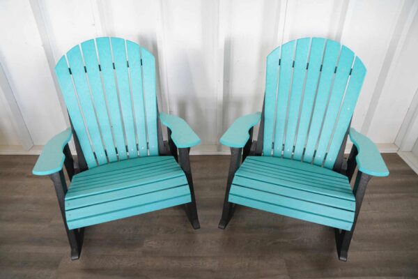 Adirondack Rocker Set - Aruba Blue/Black