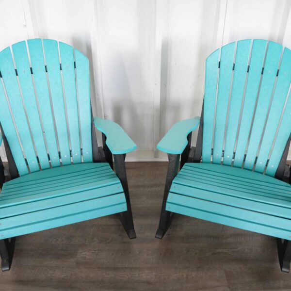 Adirondack Rocker Set - Aruba Blue/Black