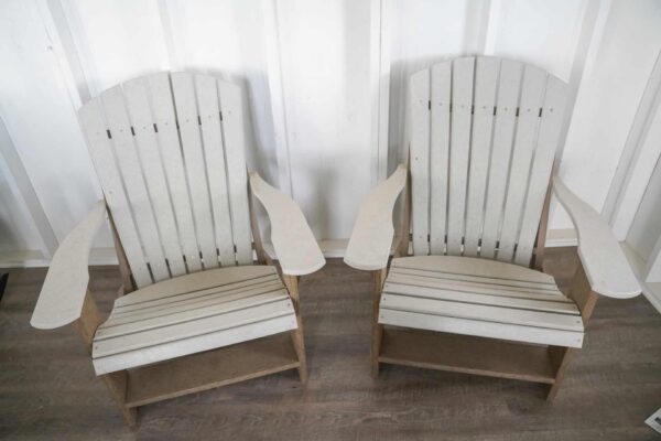 Adirondack Chair Set - Light Gray/Weathered Wood