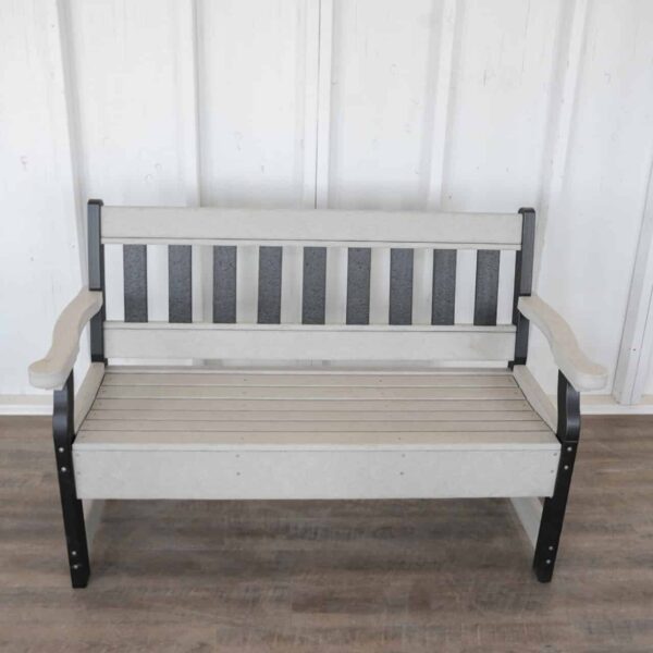 Adirondack Garden Bench - Light Gray/Black