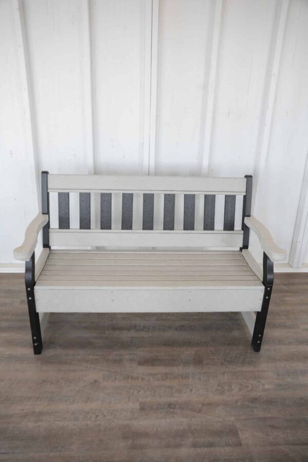 Adirondack Garden Bench - Light Gray/Black