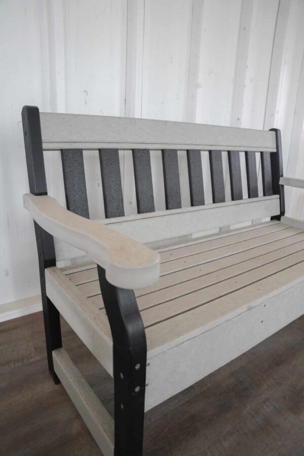 Adirondack Garden Bench - Light Gray/Black - Image 2