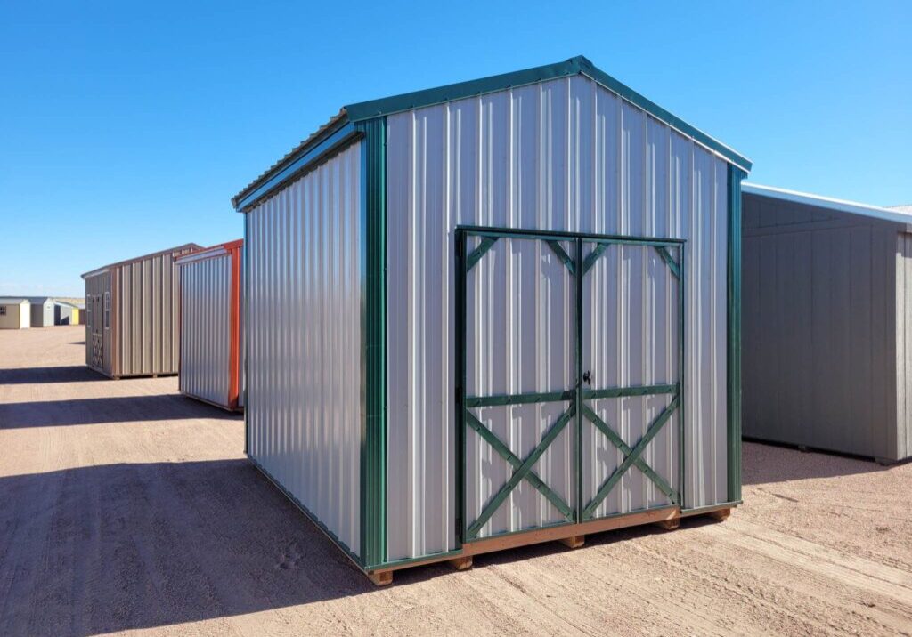 White storage shed for sale
