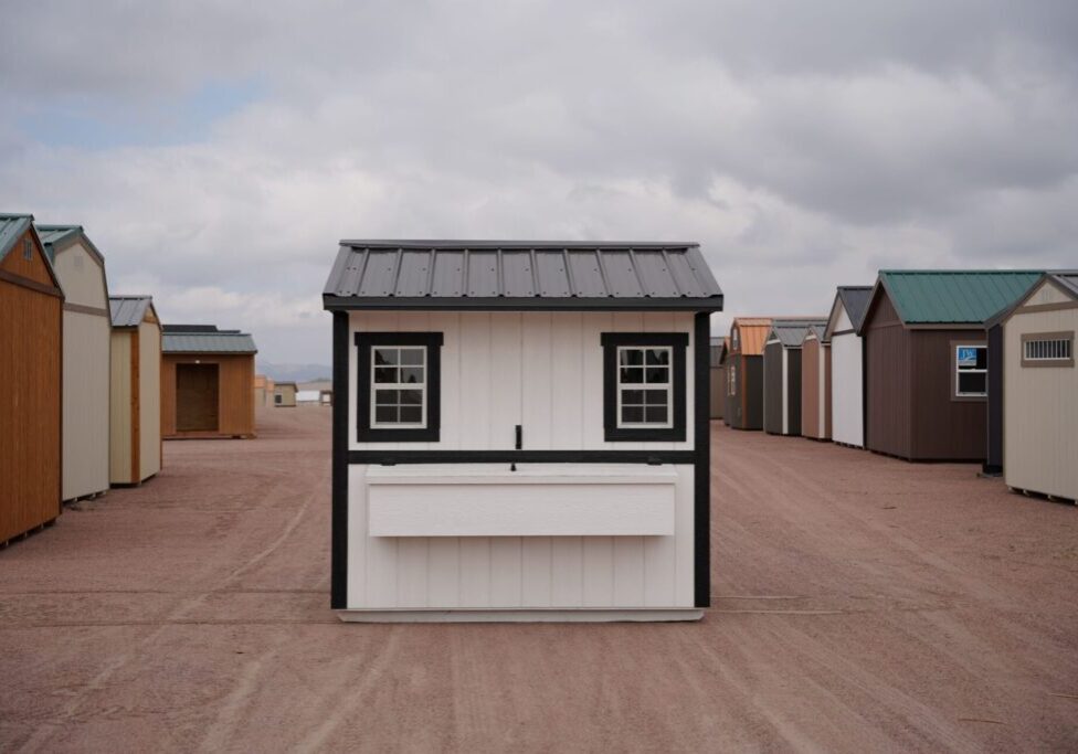 Chicken Coop 6x8 perfect for raising chickens, highlighting the easy access to nesting boxes.