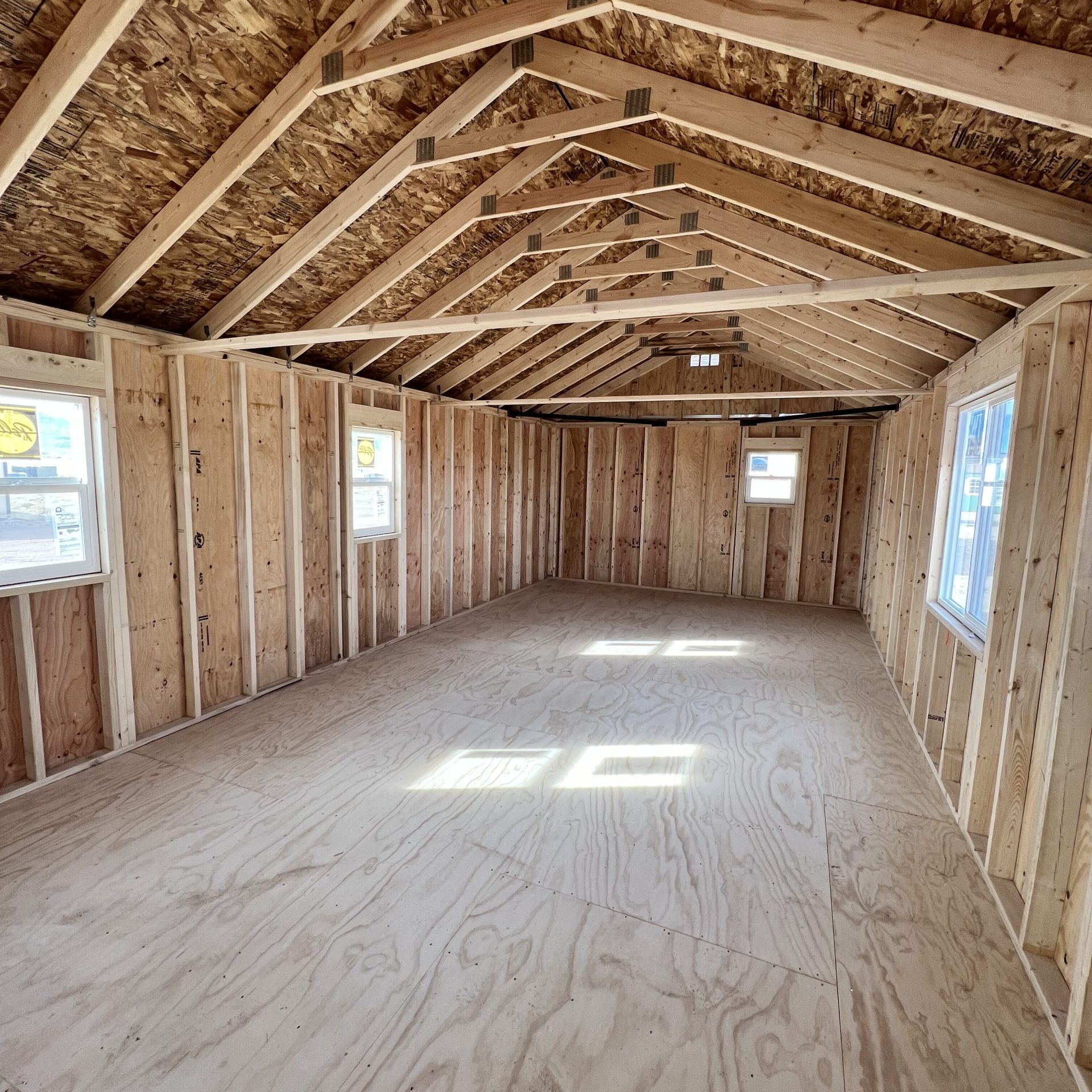 Storage shed interior