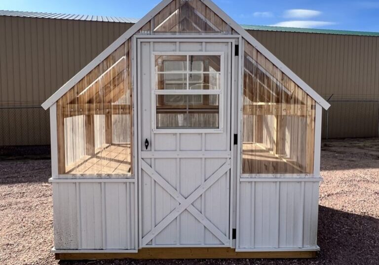 White storage shed for sale